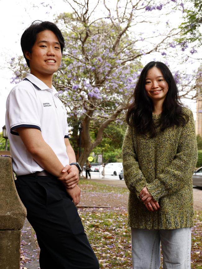 University of Sydney international students Hazel Fu, from China, and Marco Yim, from Hong Kong. Picture: Jonathan Ng