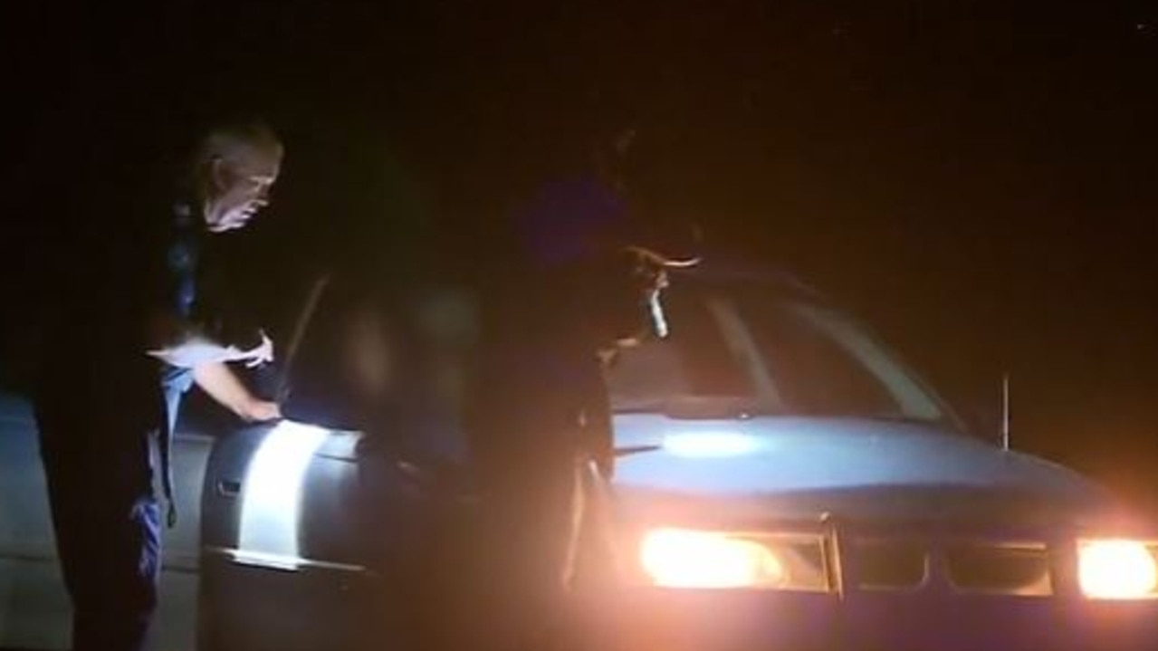 Armed police stopping vehicles in Tara last night as an emergency declaration remained in place following allegations of shots fired. Picture: 9 News