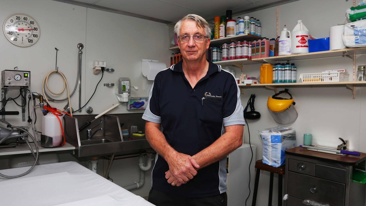 Whitsunday Funerals and Crematorium owner Jeff Boyle at his Proserpine morgue.