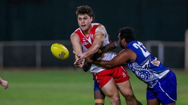 The versatile Robby Bartee has had another strong season for Federal in 2023. Picture: AFLNT