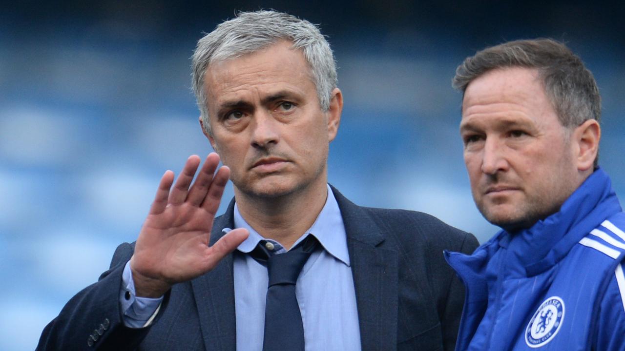 Football - Chelsea v Liverpool - Barclays Premier League - Stamford Bridge - 31/10/15 Chelsea manager Jose Mourinho with first team coach Steve Holland after the match Reuters / Philip Brown Livepic EDITORIAL USE ONLY. No use with unauthorized audio, video, data, fixture lists, club/league logos or "live" services. Online in-match use limited to 45 images, no video emulation. No use in betting, games or single club/league/player publications. Please contact your account representative for further details.