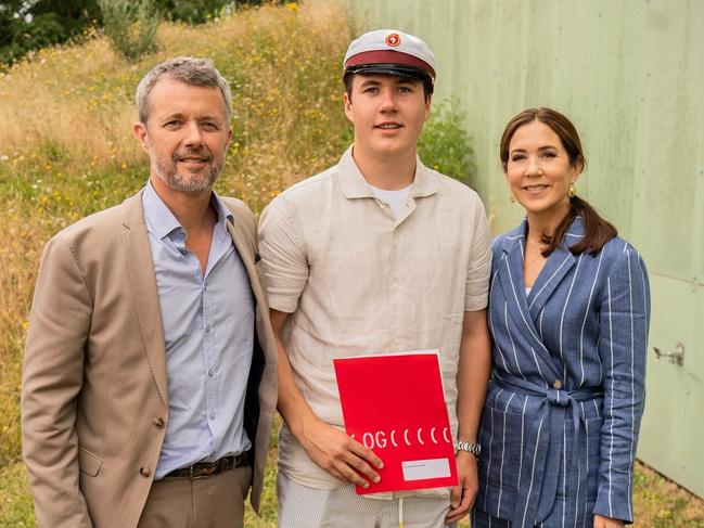 Danish Prince Christian stands head and shoulders above his parents, Australian born Queen Mary of Denmark and her husband King Frederik. Photo: Instagram.