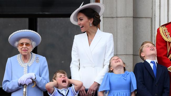 Prince Louis (second from left) could become Duke of Edinburgh one day. (Photo by Daniel LEAL / AFP)