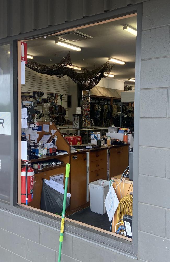 About $15,000 of weapons was stolen from Mitchells Adventure on Friday morning. Picture: Riley Walter