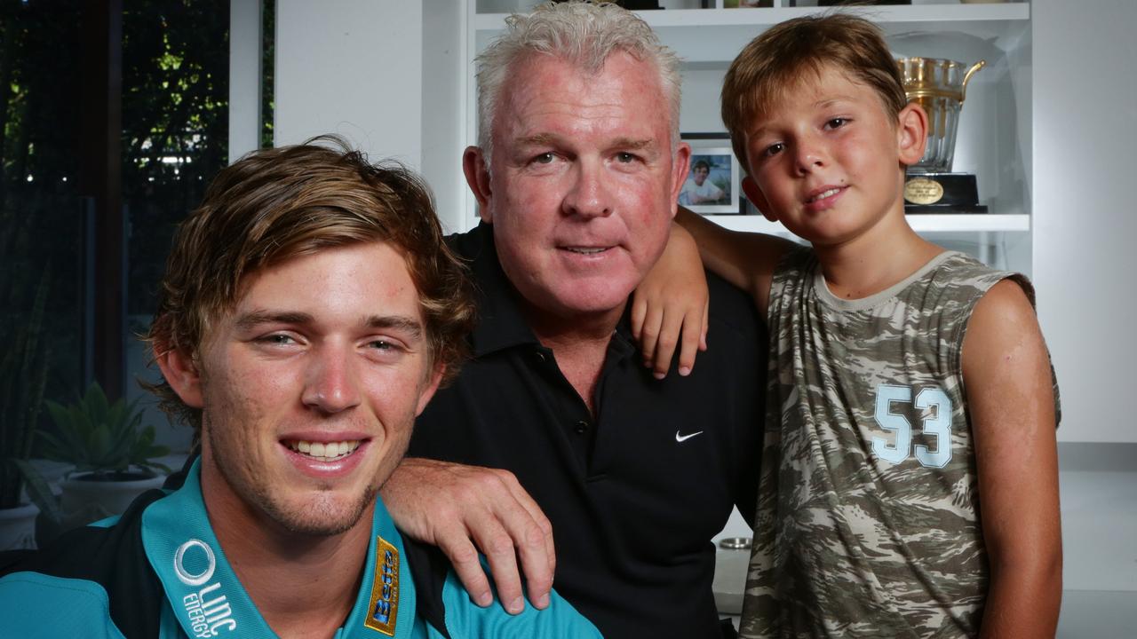 Zac McDermott, when aged eight, with dad Craig and Ben. Photo Steve Pohlner