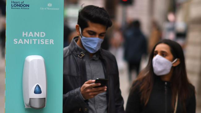 A at Piccadilly Circus in the West End of London. Picture: AFP