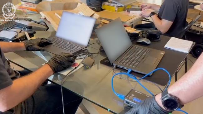 Detectives seized two laptops from the Maroubra address. Picture: NSW Police