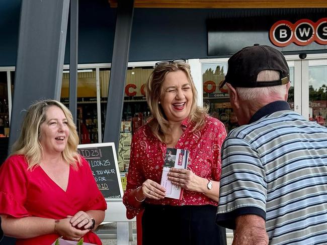 Labor candidate for Inala, Margie Nightingale, campaigning at Richlands Plaza with Annastacia Palaszczuk. Photo: Instagram.