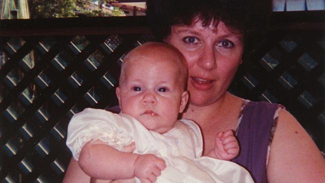 Kathleen Folbigg, with baby Sarah. Sarah died on August 30, 1993, after evidently being s