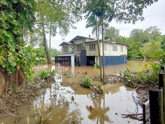 A home in Holloways Beach sits in floodwaters. Picture: Supplied