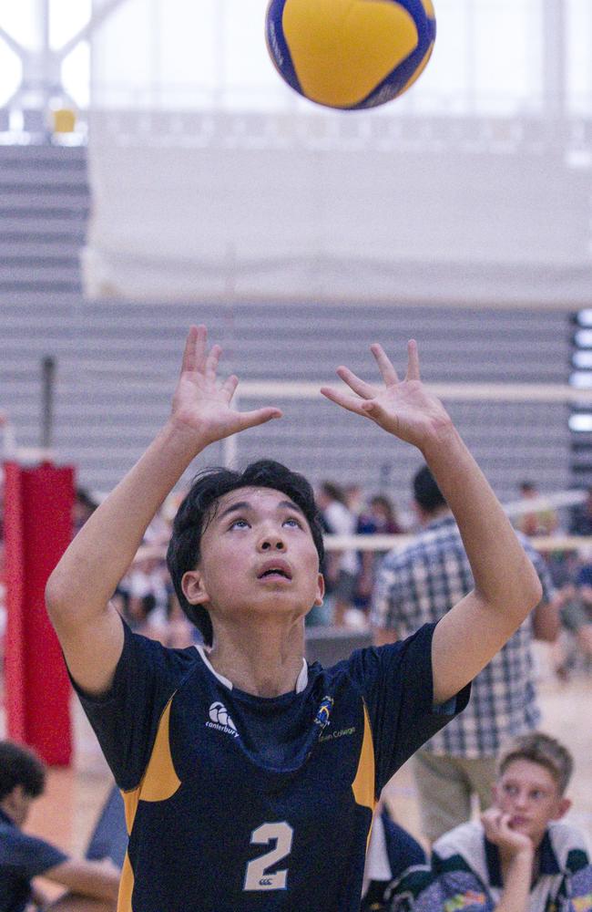 Ryan Seitiawan as as Citi Point V Caloundra in the The Australian Volleyball Schools Cup is being played at the Gold Coast Sports and Leisure Centre in Carrara. Picture: Glenn Campbell