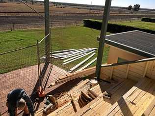 FIX UP: Volunteers are hoping to have the stand back in use for the September 15 raceday. Picture: Donna Stewart