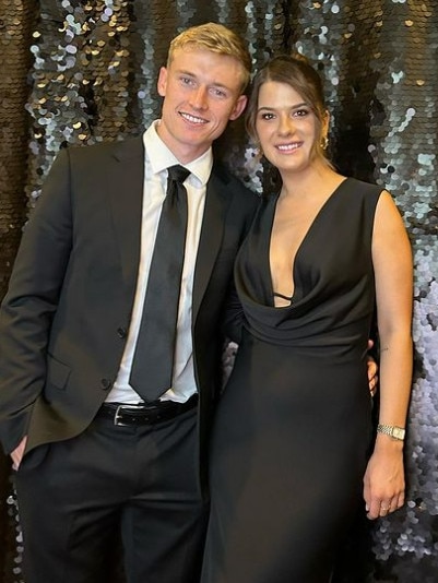 New Port Adelaide player Joe Richards and partner Maddi Clark. Picture: Instagram