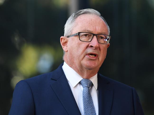 NSW Health Minister Brad Hazzard  speaks to the media during a press conference in Sydney, Monday, May 4, 2020. (AAP Image/Dean Lewins) NO ARCHIVING