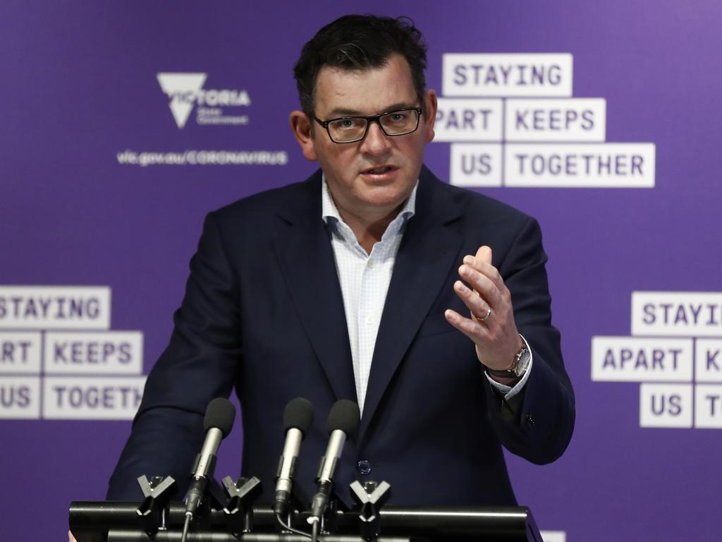 Victoria Premier Daniel Andrews said it would likely be a while before large gatherings were allowed. Picture: Darrian Traynor/Getty Images