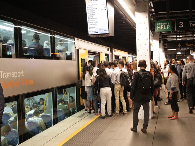 The people on Sydney’s trains leave a lot to be desired. Picture: Christian Gilles