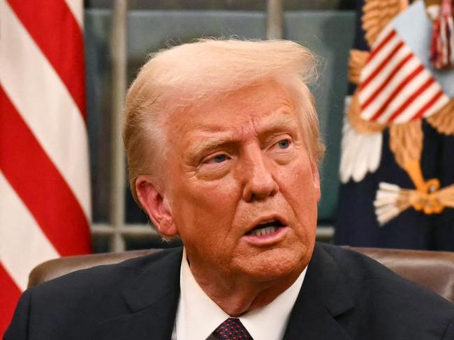 US President Donald Trump speaks to journalists about TikTok as he signs executive orders in the Oval Office of the White House in Washington, DC, on January 20, 2025. Picture: NewsWire / Jim WATSON / POOL / AFP