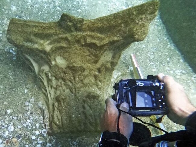 The ship was carrying ornate marble columns. Picture: IAA