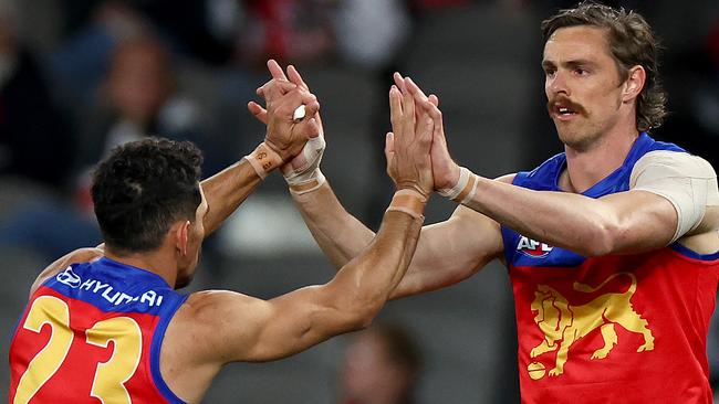 Joe Daniher will make his 200th AFL appearance on Saturday. Picture: Josh Chadwick/AFL Photos/via Getty Images