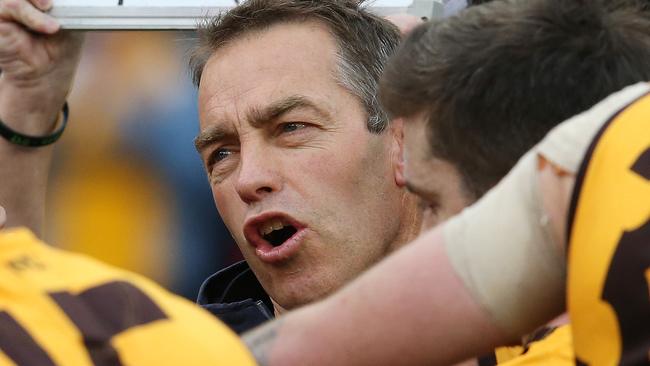 Hawks coach Alastair Clarkson has his side staring at a possible top-four berth. Pic: Michael Klein