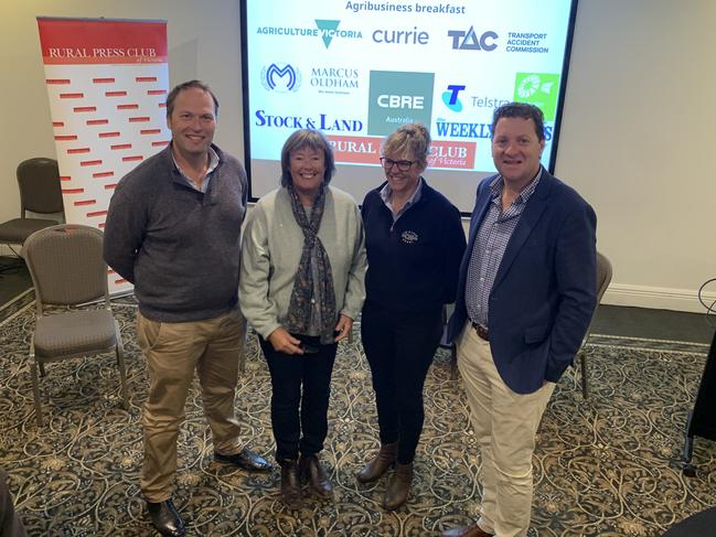 NFF vice president David Jochinke, journalist Sue Neales, Fox and Lillie Corowa area manager Jenni Turner and goFARM managing director Liam Lenaghan. Picture: Alex Sinnott