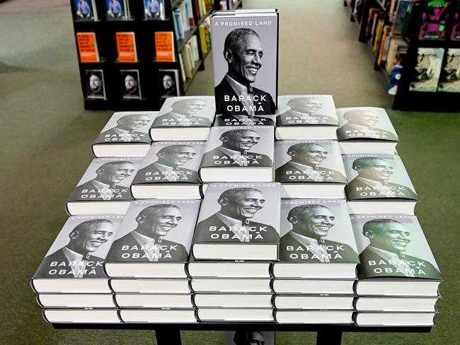 Barack Obama's memoir on sale in New York. Picture: Getty Images