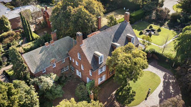 The mansion sports oak floors, timber panelling, Georgian windows and a large reception hall.