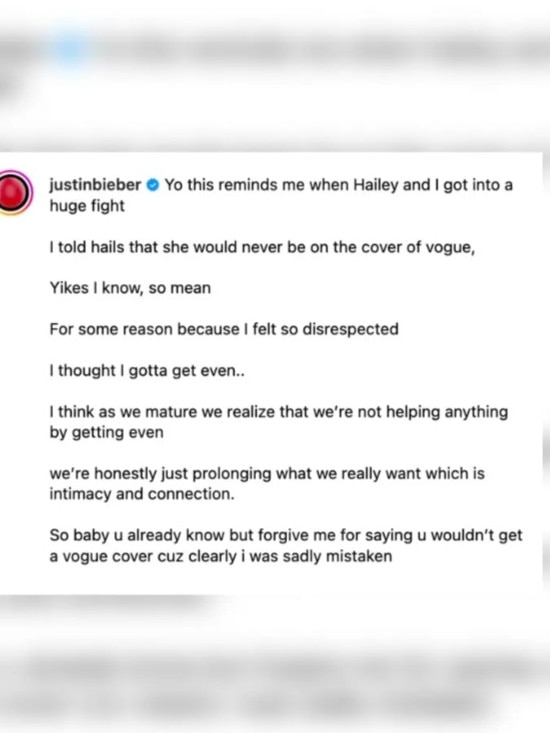 Justin's initial post, now replaced by a string of emojis.