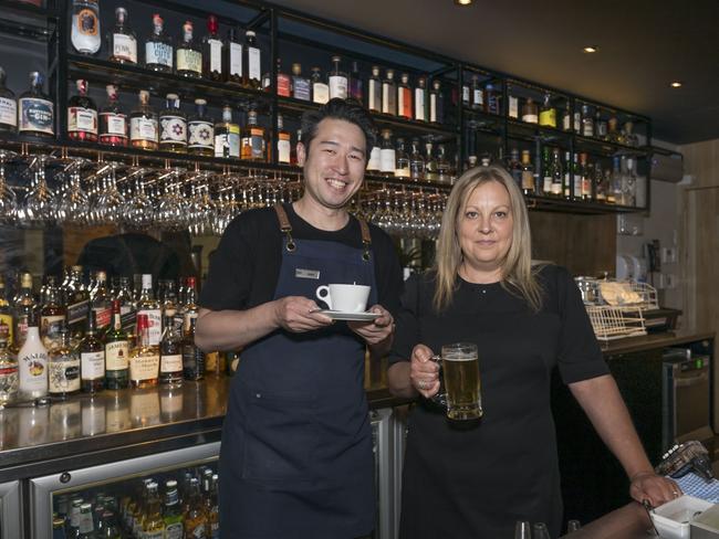 Hobart Hospitality - John RACV bar staff with Shelley Verdouw at Cascade on Collins. Picture: Caroline Tan