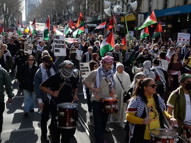 Victorian authorities may be taking a softer stance on protesters because of the state’s human rights charter. Picture: Andrew Henshaw