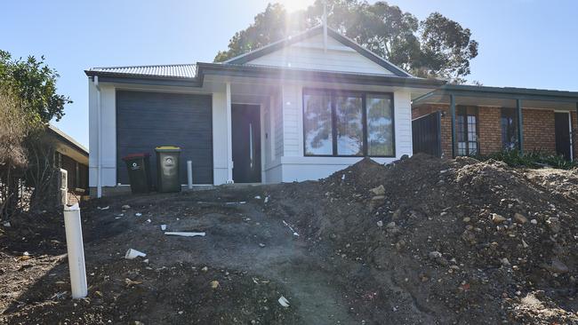Gian David and Rizelle Fontelar’s unfinished driveway. Picture: Matt Loxton