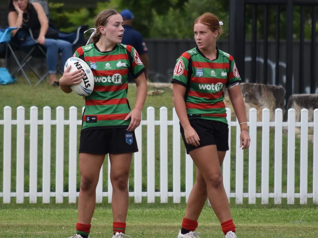 Mikayla Langer (left) and Charli Brookes. Picture: Sean Teuma. Tarsha Gale Cup