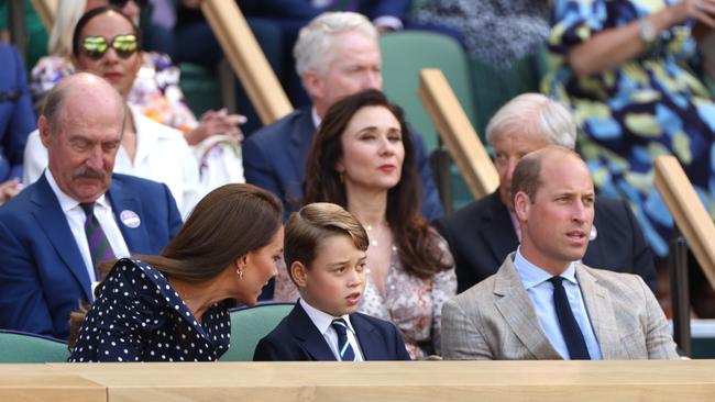 The Cambridges at the Wimbledon Men’s Finals. Picture: Clive Brunskill/Getty Images.