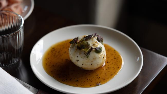 Etna restaurant’s Opera burrata with truffle abbamele. Photograph: David Kelly