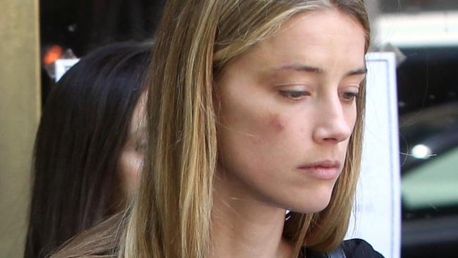 Ms Heard leaves court in Los Angeles after claiming Mr Depp physically assaulted her. Picture: Clint Brewer/Splash News