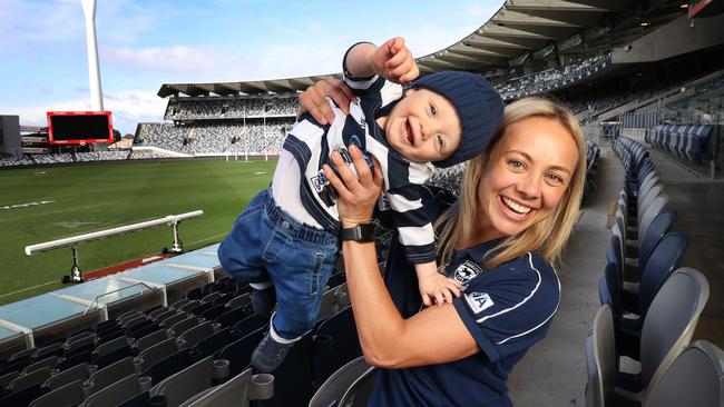 Garing and her son, Parker. Picture: David Caird