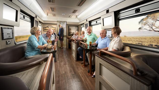 Beers and nibbles on board the Spirit of the Outback.