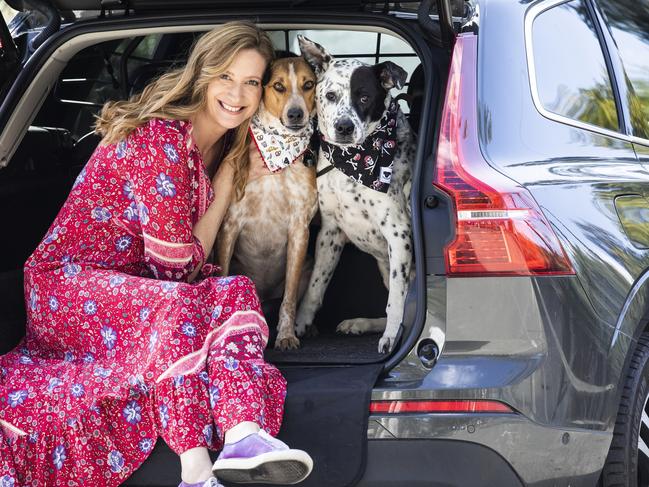 Doting pet owner Liza-Jane Sowden regularly holidays around the state with her dogs Taxi and Zorro. Picture: EDDIE SAFARIK