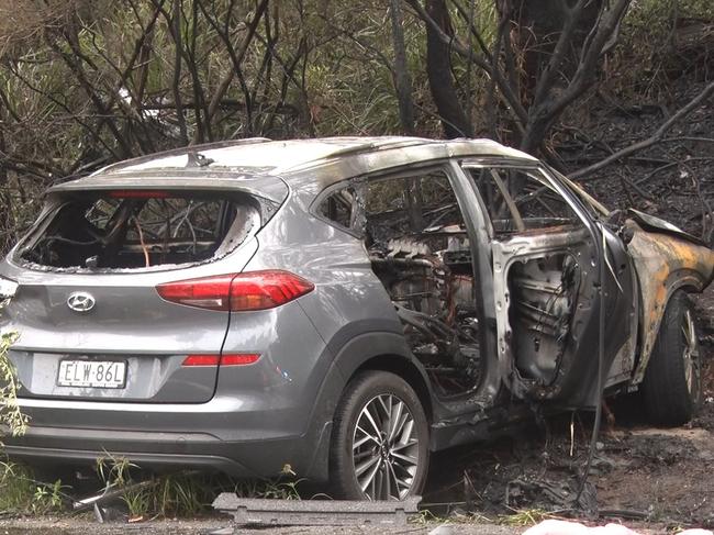 The impact of the truck bounced the car off the side of the highway. Picture: TNV