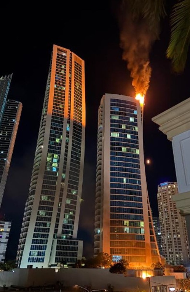 Emergency services called to fire at the Hilton in Surfers Paradise. Photo: Richard Duce