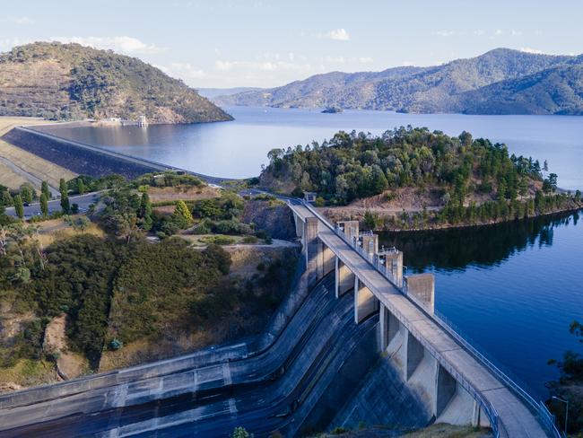 10/02/2023 The spillway near the dam wall at Lake Eildon. Lake Eildon in VictoriaÃs North East is currently at 98%, the fullest its been in February since 2000. Aaron Francis / The Australian