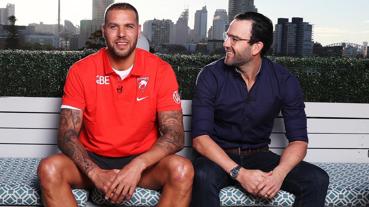 Hawthorn premiership teammates Lance Franklin and Jordan Lewis. Picture: Fox