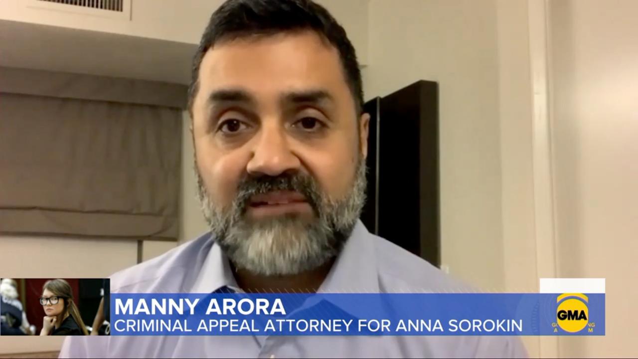 Sorokin’s lawyer, Manny Arora, says he doesn’t know where his client is, after a missed flight to Germany. Picture: GMA