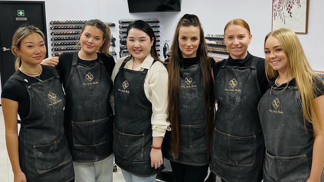 Nikara, Madison, Caroline, Grace, Jamie and Amber from Nova Nails Studio. Pic: contributed.