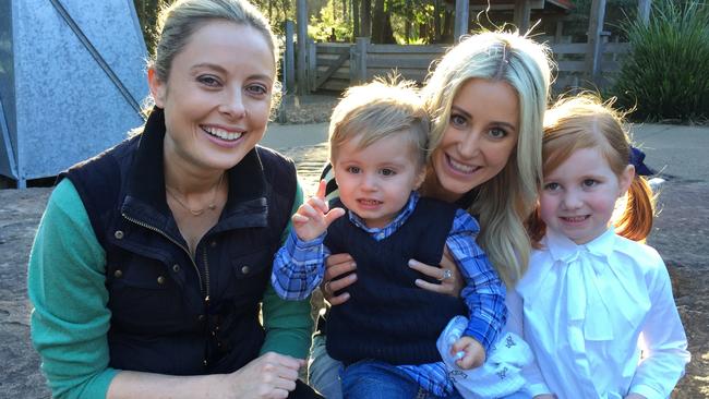 60 Minutes reporter Allison Langdon with Roxy Jacenko and her children Hunter and Pixie.