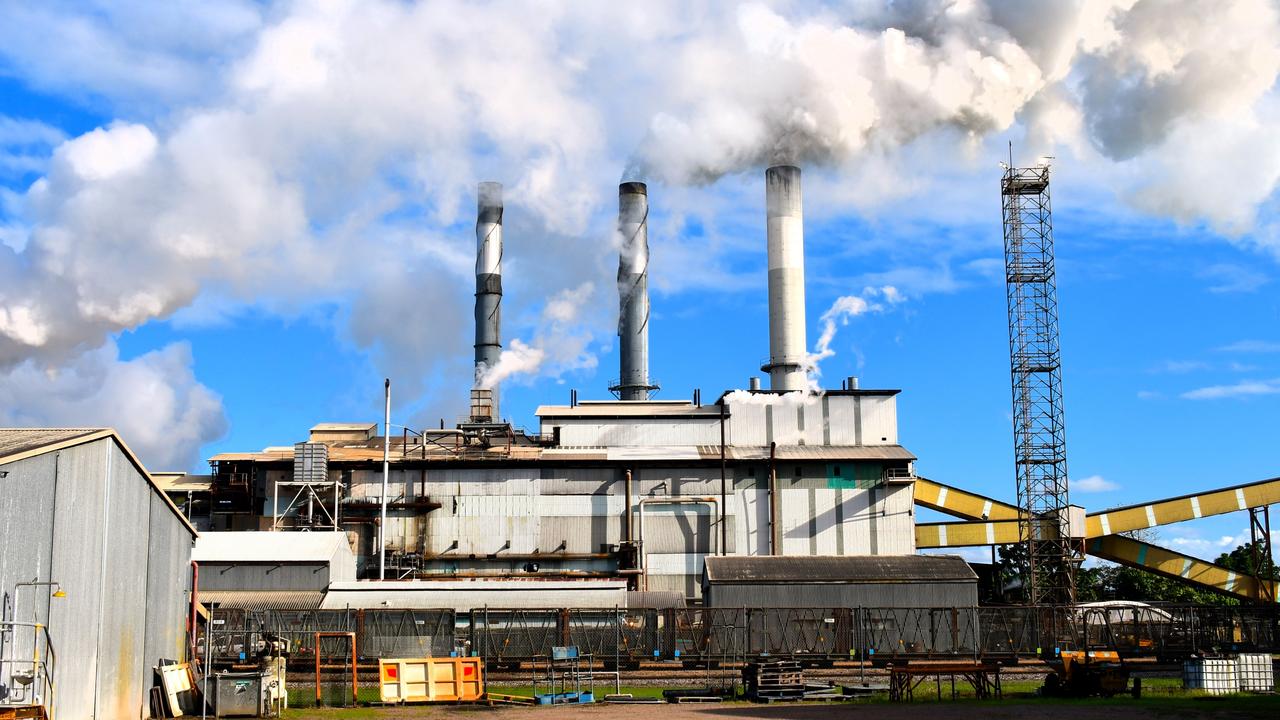 Wilmar Sugar and Renewables' Victoria Mill fires into life at the start of the 2024 sugar-cane crush harvest on the outskirts of Ingham in the Herbert River region (Hinchinbrook) of North Queensland. Picture: Cameron Bates