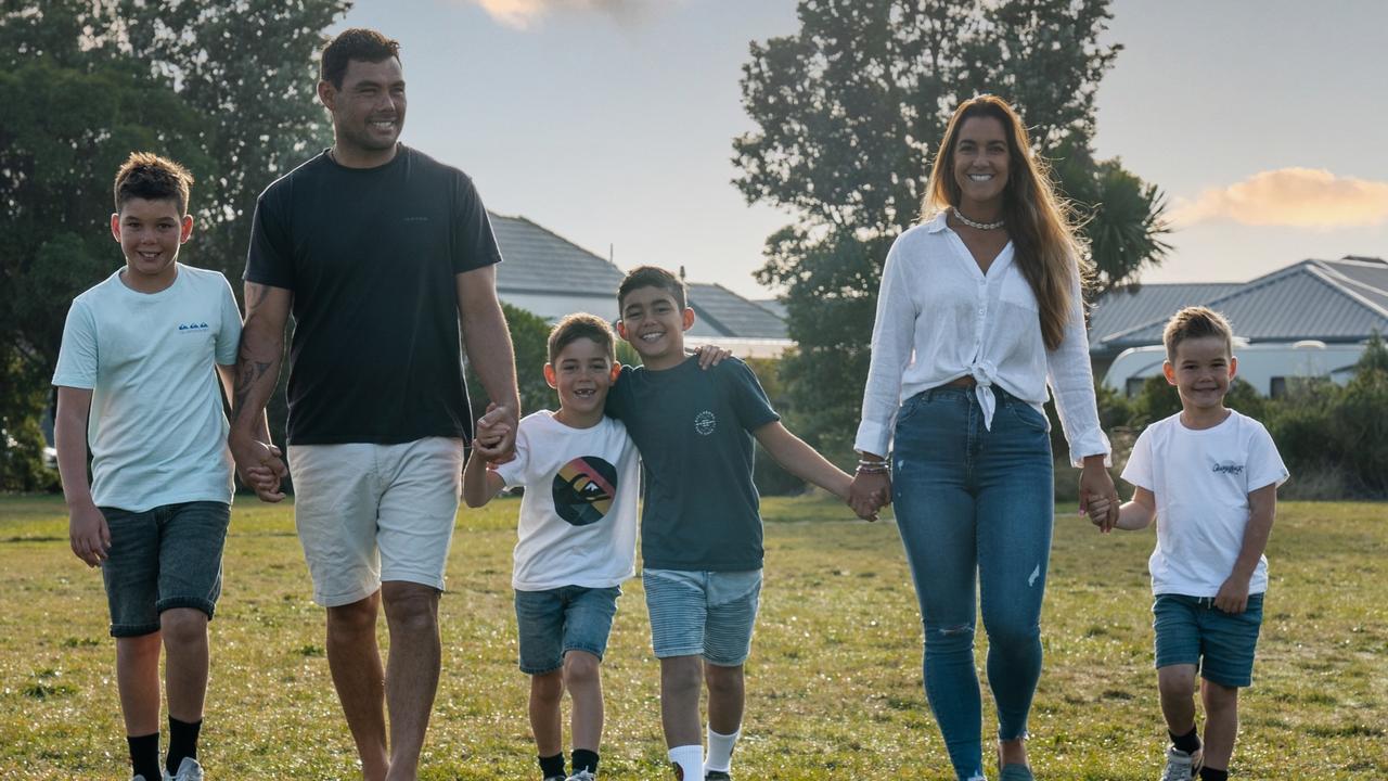 Dan and Lisa Fong with their sons. Picture – contributed.