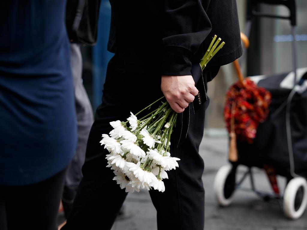 Members of the public visited the centre to pay their respects to the victims of the tragic attack. Picture: NCA NewsWire / Nikki Short