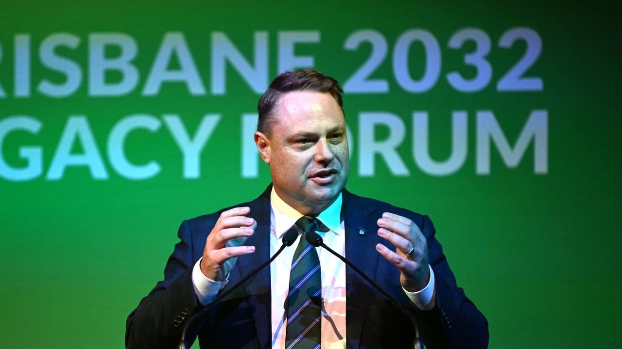 BRISBANE, AUSTRALIA - NewsWire Photos - MARCH 22, 2023.

Brisbane Lord Mayor Adrian Schrinner speaks at the 2032 Legacy Forum.

Picture: Dan Peled / NCA NewsWire