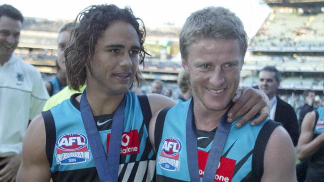 Peter Burgoyne and Damien Hardwick. 2004 Grand Final. Port Adelaide v Brisbane Lions. MCG.